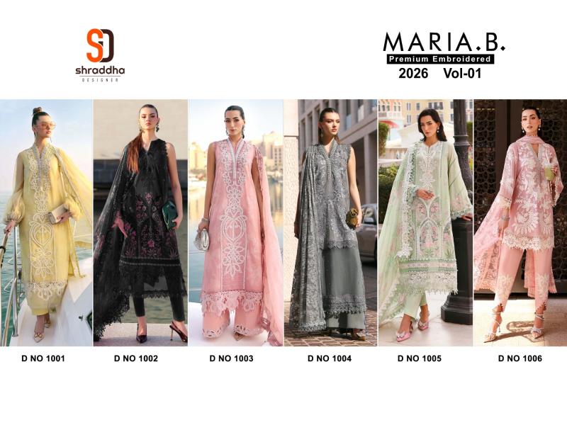 Shraddha maria b premium embroidered 2026 vol-1 salwar suit piece wholesale